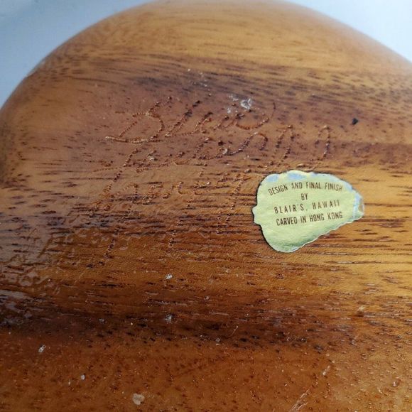 Wooden 3 Way Divided Leaf Shaped Bowl Tray Dish Monkeypod - Picture 6 of 10